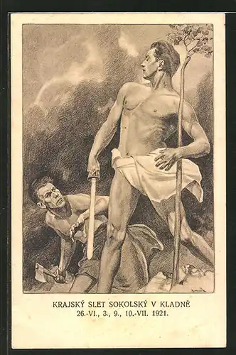AK Sokol 1921, Nackter Athlet mit Schwert