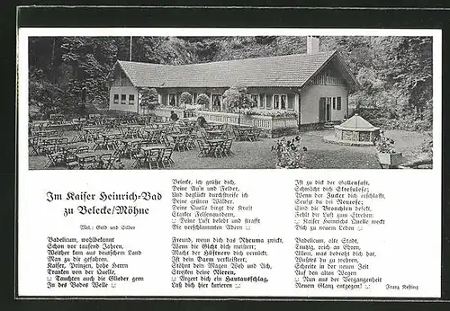 AK Belecke, Gasthaus Kaiser Heinrich-Bad, Liedtext