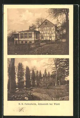 AK Abbenroth, B.K. Ferienheim mit Gartenansicht