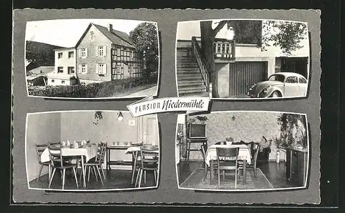 AK Medebach, Hotel-Pension Niedermühle, Inh. Hubert Hellwig, Innenansichten