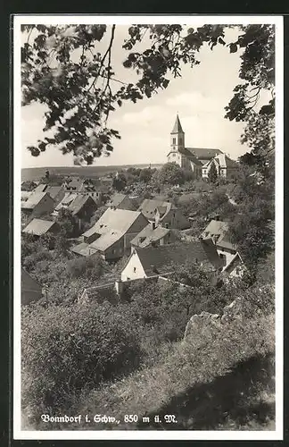 AK Bonndorf / Schw., Ortsansicht mit Kirche