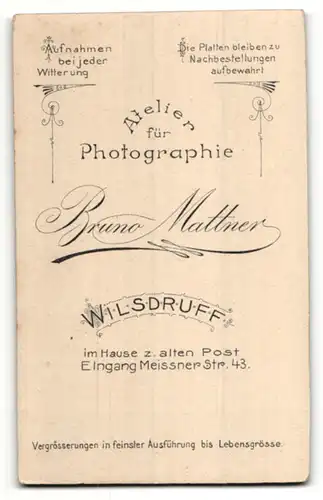 Fotografie Bruno Mattner, Wilsdruff, Portrait Bürgerliche in weisser Bluse