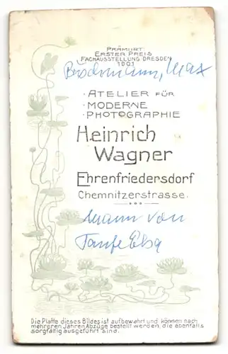 Fotografie Heinrich Wagner, Ehrenfriedersdorf, Herr im eleganten Anzug mit Schnauzbart