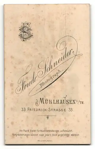 Fotografie Friedr. Schneider, Mühlhausen, Portrait Kleinkind in Kleidchen