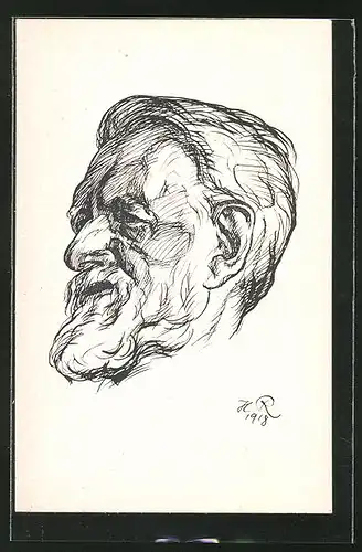 Künstler-AK Portrait vom Philosophen Rudolf Eucken