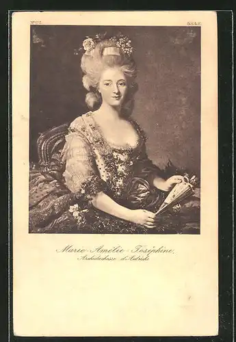 AK Marie-Amelie-Josephine von Frankreich im Portrait