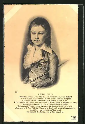 AK Louis XVII von Frankreich im Portrait