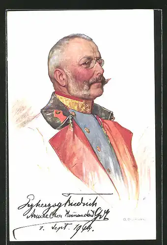Künstler-AK Erzherzog Friedrich von Österreich, Armee Oberkommandant