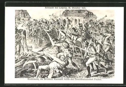 AK Schlacht bei Leipzig 1913: Erstürmung der Schäferei Auenhain