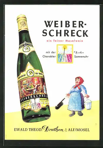 AK Weiberschreck, ein feiner Moselwein, Ewald Theod. Drathen