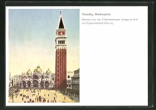 AK Venedig, Markusplatz mit Turm