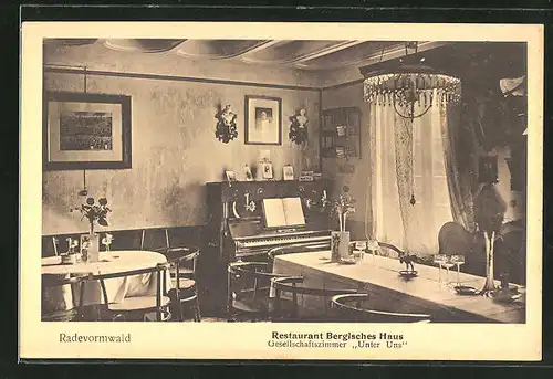 AK Radevormwald, Restaurant Bergisches Haus, Gesellschaftszimmer "Unter Uns"