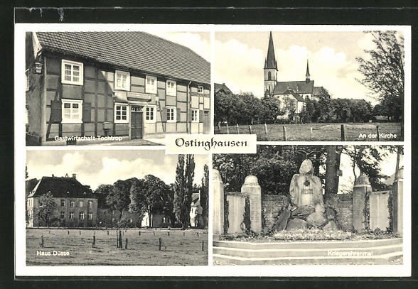 Ak Ostinghausen Gasthaus Tochrop Kirche Haus Dusse Und