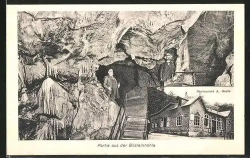 AK Warstein, Inneres der Bilsteinhöhle, Restaurant A. Grafe
