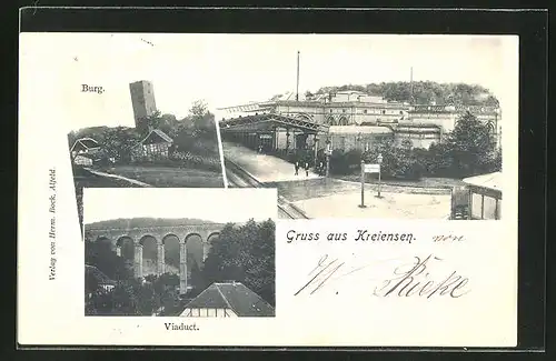 AK Kreiensen, Burg, Bahnhof und Viaduct