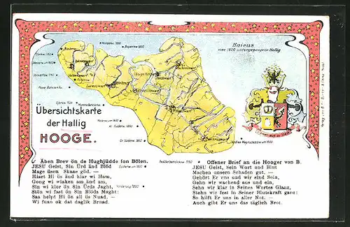 AK Hallig Hooge, Landkarte der Insel