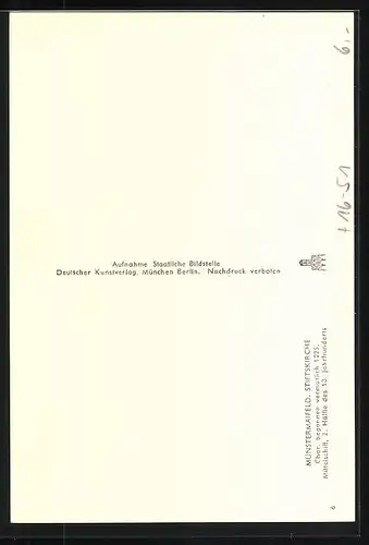 Foto-AK Deutscher Kunstverlag Nr.6: Münstermaifeld, Chor in der Stiftskirche, Deutscher Kunstverlag, Berlin