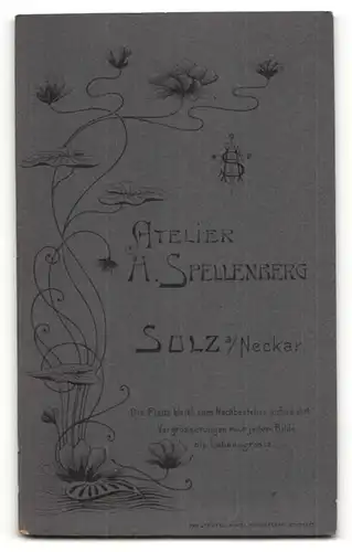 Fotografie H. Spellenberg, Sulz a/Neckar, Portrait Mann mit Schnauzbart