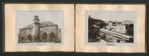 Leporello-Album Witzenhausen, mit 14 Ansichten, Bahnhof, Werrabrücke, Kreishaus, verschiedene Ortsansichten