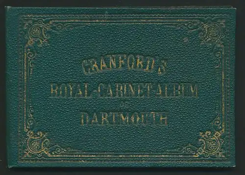 Leporello-Album Dartmouth, mit 12 Lithographie-Ansichten, Kingswear, Butterwalk, Dittisham, Sharpham, schöner Einband