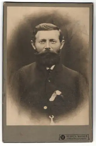 Fotografie Heinrich Wagner, Ehrenfriedersdorf, Portrait Herr mit Vollbart