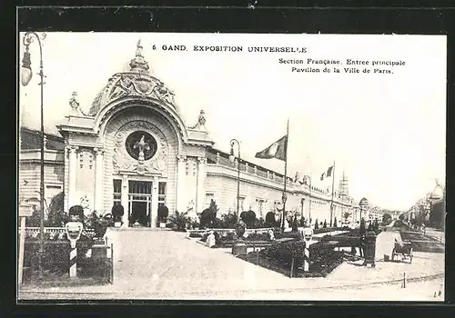 AK Gand, Exposition Universelle, Section Francaise, Entree priincipale Pavillon de la Ville de Paris