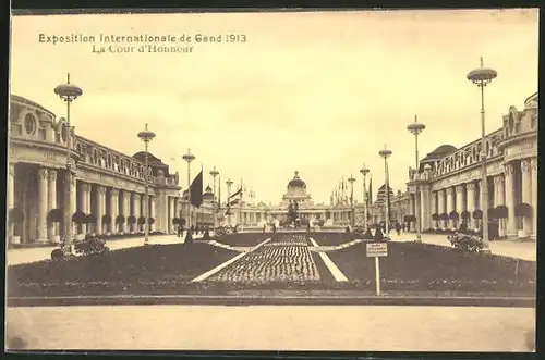 AK Gand, Exposition Internationale 1913, La Cour d'Honneur