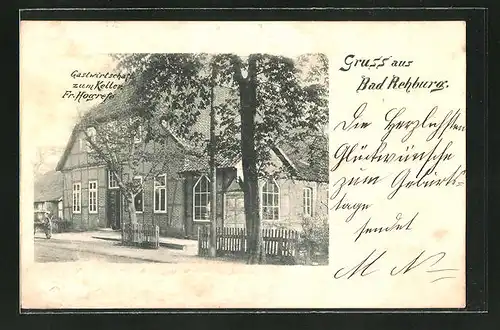 AK Bad Rehburg, Gasthaus zum Keller von Fr. Hogrefe