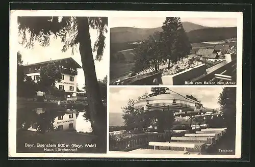 AK Bayr. Eisenstein / Bayr. Wald, Hotel-Haus Lärchenhof, Terrasse