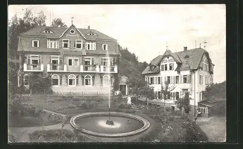 AK Hohenstadt, Hotel Kurhaus Eschenbach mit Brunnen
