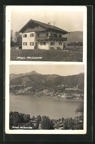 AK Bad Wiessee, Totalansicht aus der Vogelschau, Hotel-Haus Meissauer