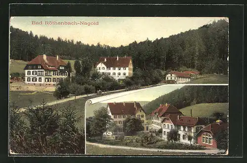 AK Bad Röthenbach-Nagold, Ortspartie mit Häusern und Siedlung
