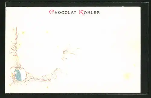 Präge-Lithographie Lucerne, Reklame Chocolat Kohler, Wappen & Monument du Lion