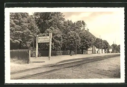 AK Trassenheide / Usedom, Bahnhof Karlshagen-Trassenheide