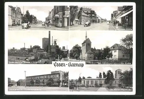AK Essen-Karnap, Zeche Mathias Stinnes I, II und V, Karnaper Strasse
