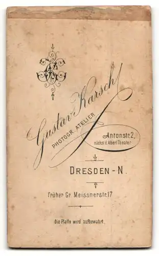 Fotografie Gustav Karsch, Dresden, Portrait Herr mit Oberlippenbart