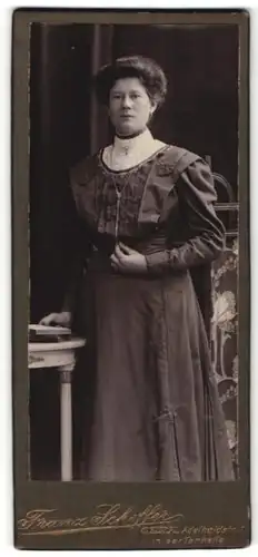 Fotografie Franz Scheffer, Gera, Portrait bürgerliche Dame mit Hochsteckfrisur