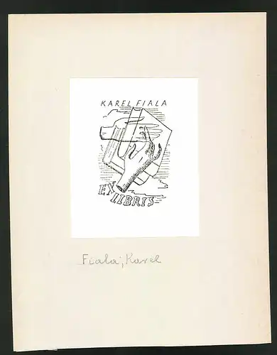 Exlibris Karel Fiala, Hände und Bücher