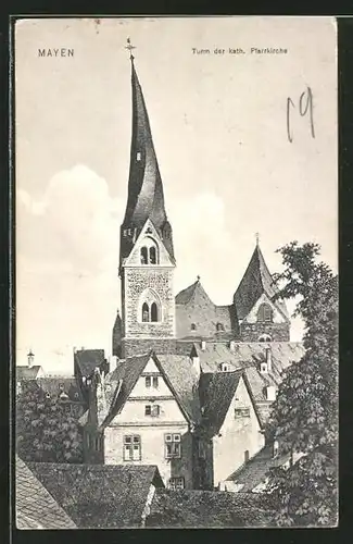 AK Mayen, Verdrehter Turm der kath. Pfarrkirche