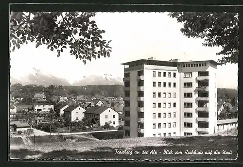 AK Trostberg an der Alz, Blick vom Hochhaus auf die Stadt
