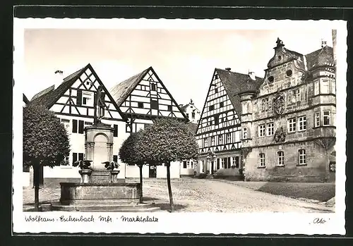 AK Wolframs-Eschenbach, Marktplatz mit Brunnen
