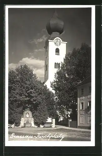 AK Grassau, Partie am Kirchplatz