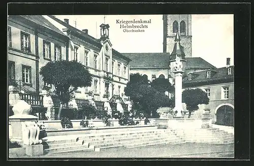 AK Helmbrechts / Oberfranken, Partie am Kriegerdenkmal