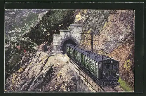 AK Mittenwaldbahn am Martinswand-Tunnel