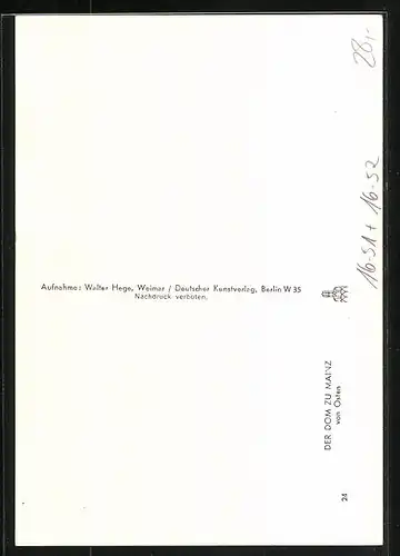 Foto-AK Deutscher Kunstverlag, Walter Hege Nr. 24: Mainz, Dom von Osten betrachtet