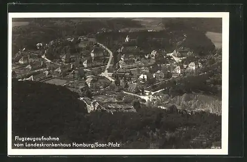 AK Homburg / Saar-Pfalz, Landeskrankenhaus vom Flugzeug aus