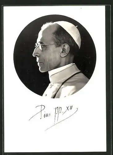 AK Profil-Portrait von Papst Pius XII.