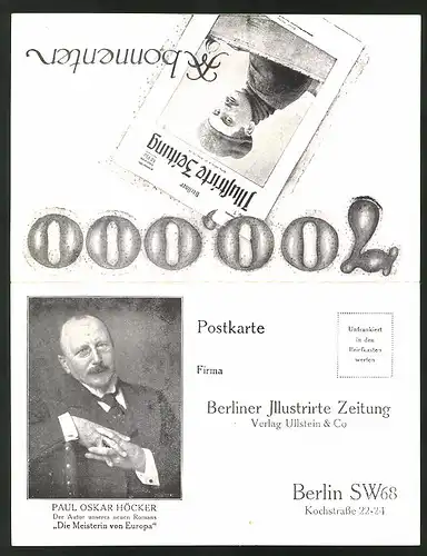 Klapp-AK Berlin-Kreuzberg, Bestellkarte für die Berliner Illustrierte Zeitung, Kochstrasse 22-24