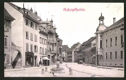 Relief-AK Schopfheim, In der Hauptstrasse