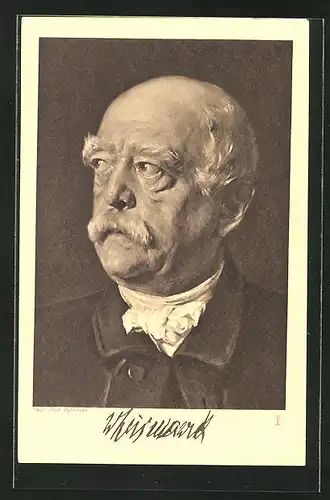Künstler-AK Prof. Petersen: Bismarck, Kopfportrait
